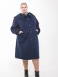 Пальто из ворсового драпа, цвет синий в интернет-магазине Фабрики Тревери