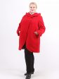Пальто с рельефами из драпа, цвет красный в интернет-магазине Фабрики Тревери