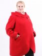 Пальто с рельефами из драпа, цвет красный в интернет-магазине Фабрики Тревери