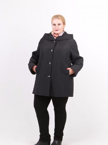 Стеганная куртка трапеция, цвет черный в интернет-магазине Фабрики Тревери