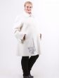 Пальто из драпа с вышивкой, цвет белый в интернет-магазине Фабрики Тревери