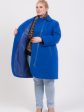 Пальто из драпа варенка на молнии, цвет синий в интернет-магазине Фабрики Тревери