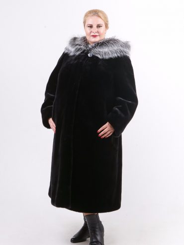 Шуба под норку из меха Тиссавель, цвет черный в интернет-магазине Фабрики Тревери