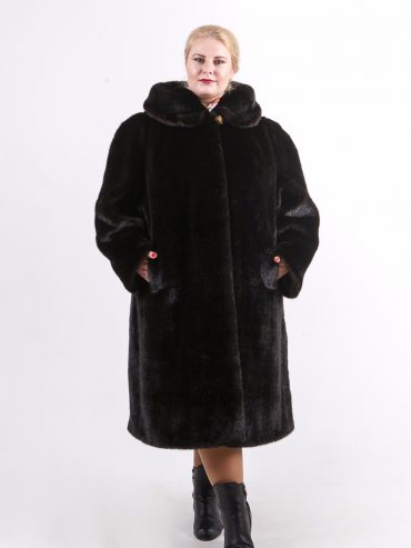 Шуба под норку из меха Тиссавель, цвет коричневый в интернет-магазине Фабрики Тревери