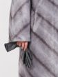 Длинная шуба под норку-крестовку с капюшоном, цвет серый в интернет-магазине Фабрики Тревери