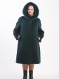Зимнее пальто из Альпаки с песцом, цвет зеленый в интернет-магазине Фабрики Тревери