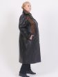 Пальто из кожи телёнка, цвет черный в интернет-магазине Фабрики Тревери
