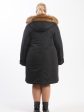 Пальто из плащевки с отделкой енотом, цвет черный в интернет-магазине Фабрики Тревери