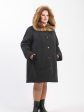 Пальто из плащевки с отделкой енотом, цвет черный в интернет-магазине Фабрики Тревери