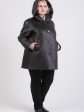 Черное пальто из двух видов стежки, цвет черный в интернет-магазине Фабрики Тревери
