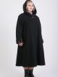 Длинное пальто из 2 видов драпа, цвет черный в интернет-магазине Фабрики Тревери