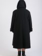 Длинное пальто из 2 видов драпа, цвет черный в интернет-магазине Фабрики Тревери