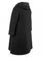 Пальто больших размеров с капюшоном, цвет черный в интернет-магазине Фабрики Тревери