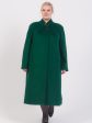 Длинное пальто полутрапеция, цвет зеленый в интернет-магазине Фабрики Тревери