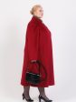 Длинное расклешенное пальто, цвет бордовый в интернет-магазине Фабрики Тревери