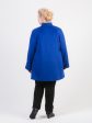 Короткое пальто с ассиметричным воротником, цвет синий в интернет-магазине Фабрики Тревери