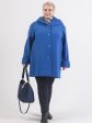 Пальто с капюшоном из драпа, цвет синий в интернет-магазине Фабрики Тревери