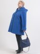 Пальто с капюшоном из драпа, цвет синий в интернет-магазине Фабрики Тревери