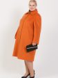 Шерстяное пальто силуэта трапеция, цвет рыжий в интернет-магазине Фабрики Тревери