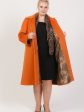 Шерстяное пальто силуэта трапеция, цвет рыжий в интернет-магазине Фабрики Тревери