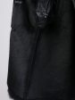 Черная дубленка из эко-меха с фалдами и отделкой Тосканой, цвет черный в интернет-магазине Фабрики Тревери