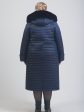 Зимнее пальто с меховым капюшоном, цвет синий в интернет-магазине Фабрики Тревери