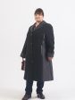 Комбинированное пальто из драпа и стежки, цвет черный в интернет-магазине Фабрики Тревери