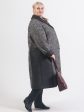 Комбинированное пальто из твида и стежки, цвет серый в интернет-магазине Фабрики Тревери