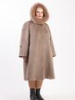 Пальто из 75% Альпаки с песцом, цвет бежевый в интернет-магазине Фабрики Тревери