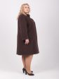 Шерстяное пальто с цельнокроеным рукавом, цвет коричневый в интернет-магазине Фабрики Тревери