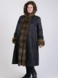 Зимнее пальто из плащевки с меховой отделкой, цвет черный в интернет-магазине Фабрики Тревери