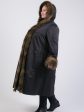 Зимнее пальто из плащевки с меховой отделкой, цвет черный в интернет-магазине Фабрики Тревери
