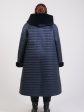 Зимнее пальто с меховой отделкой, цвет синий в интернет-магазине Фабрики Тревери