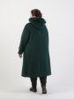 Зимнее пальто из шерстяного драпа с капюшоном, цвет зеленый в интернет-магазине Фабрики Тревери