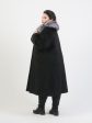 Зимнее ворсовое пальто из Альпаки с воротником из чернобурки, цвет черный в интернет-магазине Фабрики Тревери