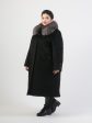 Зимнее ворсовое пальто из Альпаки с воротником из песца, цвет черный в интернет-магазине Фабрики Тревери
