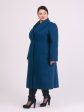 Демисезонное пальто из 100% шерсти и кашемира, цвет бирюзовый в интернет-магазине Фабрики Тревери