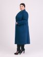 Демисезонное пальто из 100% шерсти и кашемира, цвет бирюзовый в интернет-магазине Фабрики Тревери