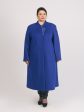Демисезонное пальто со стразами, цвет синий в интернет-магазине Фабрики Тревери