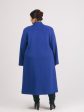 Демисезонное пальто со стразами, цвет синий в интернет-магазине Фабрики Тревери