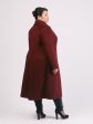 Демисезонное полушерстяное пальто редингот, цвет бордовый в интернет-магазине Фабрики Тревери