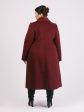 Демисезонное полушерстяное пальто редингот, цвет бордовый в интернет-магазине Фабрики Тревери