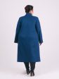 Длинное пальто из 100% шерсти и кашемира, цвет бирюзовый в интернет-магазине Фабрики Тревери