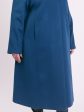Длинное пальто из 100% шерсти и кашемира, цвет бирюзовый в интернет-магазине Фабрики Тревери