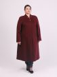 Длинное шерстяное пальто цвета бордо, цвет бордовый в интернет-магазине Фабрики Тревери