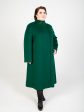 Шерстяное пальто на стойке со стразами, цвет зеленый в интернет-магазине Фабрики Тревери
