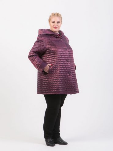 Демисезонная куртка трапеция, цвет бордовый в интернет-магазине Фабрики Тревери