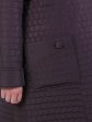 Демисезонное пальто приталенного силуэта из стежки, цвет фиолетовый в интернет-магазине Фабрики Тревери