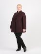 Короткое пальто с ассиметричным воротником, цвет бордовый в интернет-магазине Фабрики Тревери