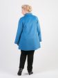 Короткое пальто с ассиметричным воротником, цвет голубой в интернет-магазине Фабрики Тревери